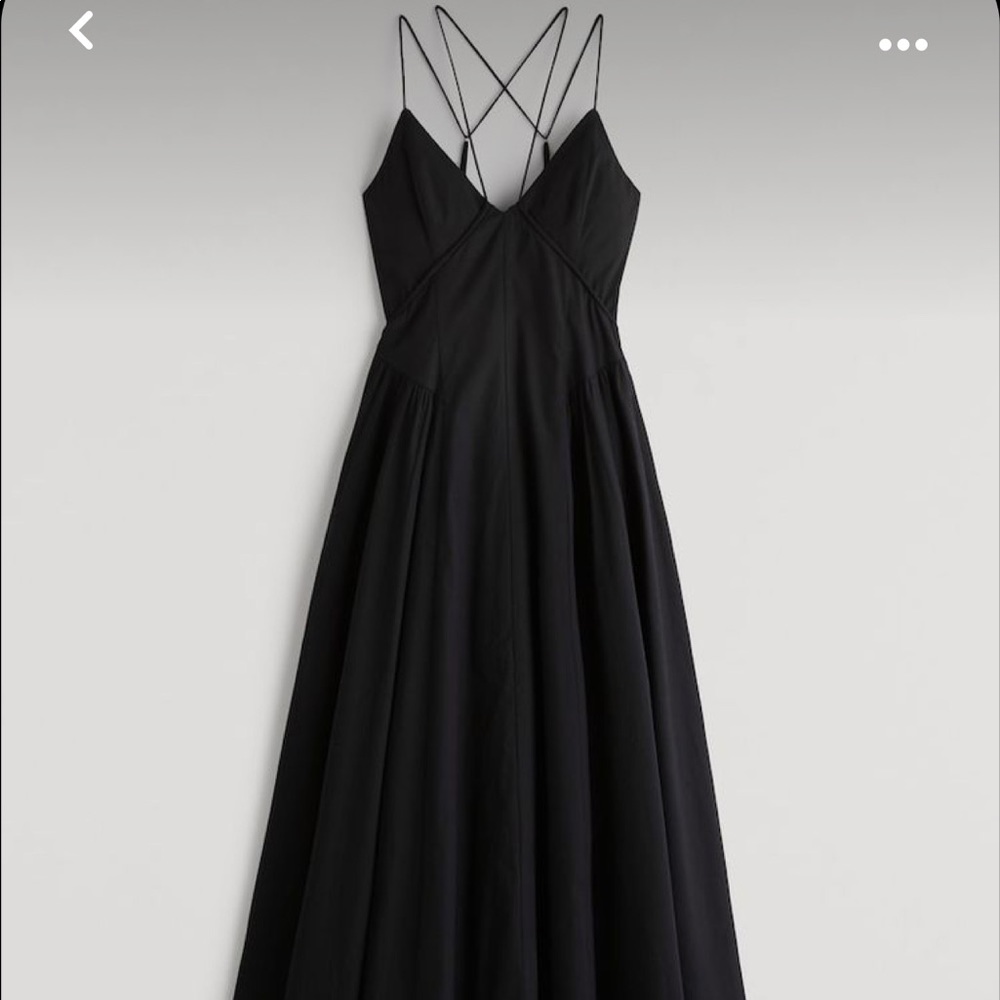 SOLD OUT VIRAL Strappy Plunge Corset Maxi Dress Abercrombie & Fitch Black Size M